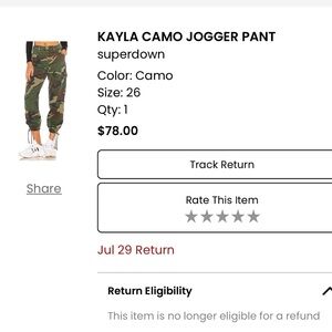 Camo super down Capri style pant